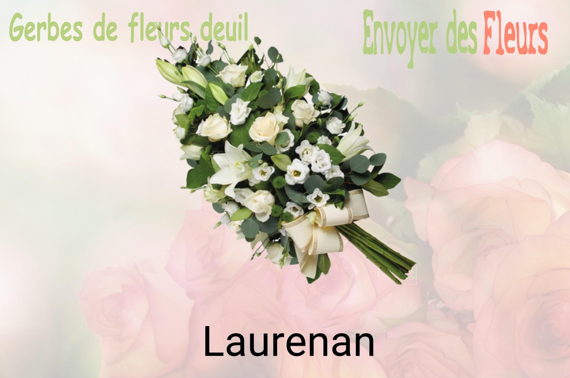 Gerbe de fleurs de deuil livrée à Laurenan